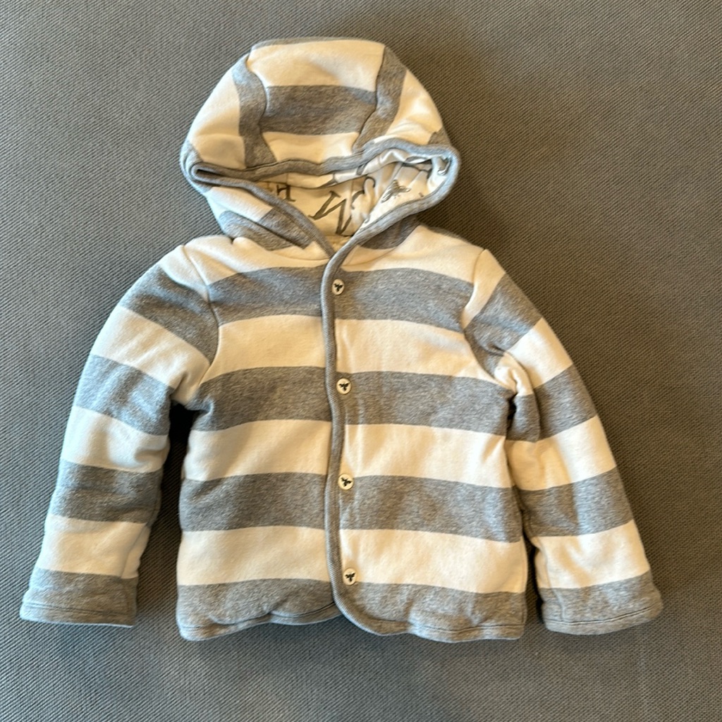 Burts Bees Organic Reversible Toddler Unisex Hoodie 18mo